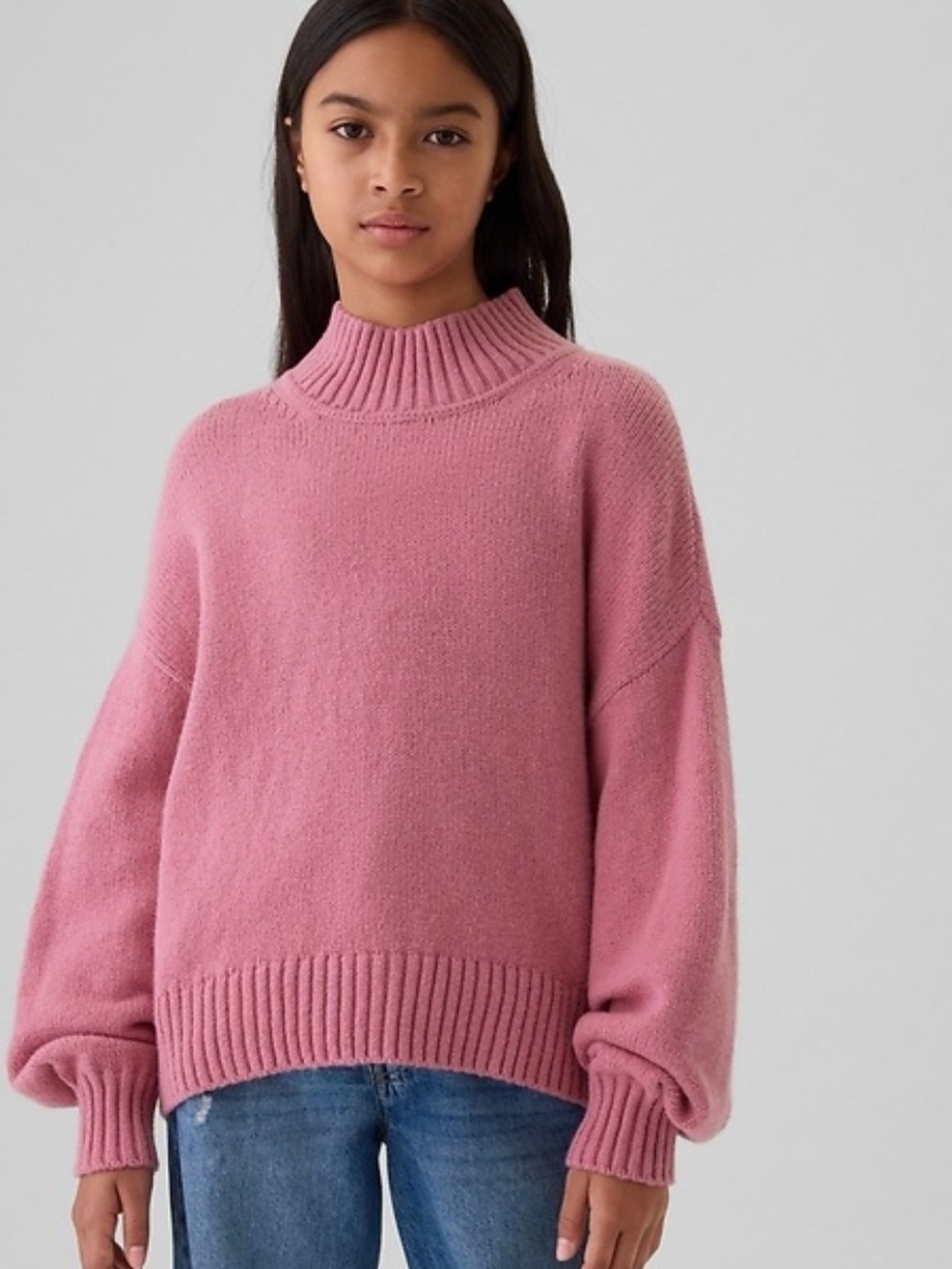 GAP Kids Girls Pink Mock Neck Sweater NWT Contemporary 🌷